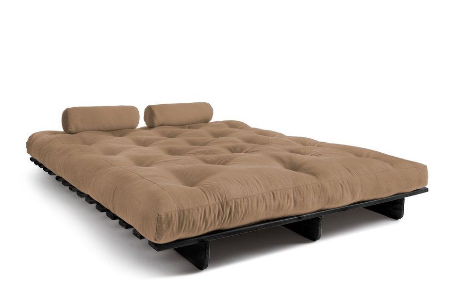 Rozkládací pohovka 160x200 - Slim Basic Black - Pascall Futon Béžová barva