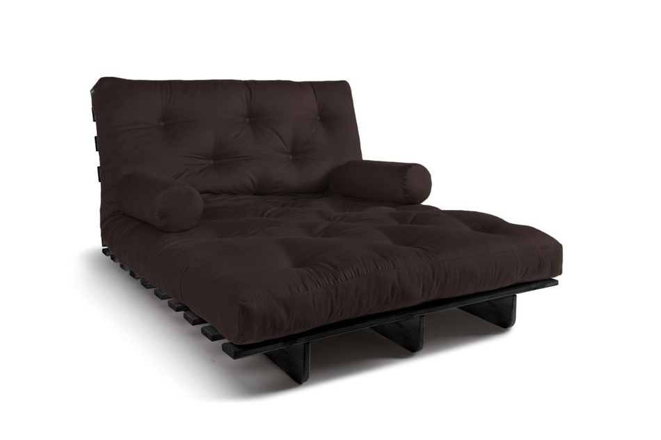 Rozkládací pohovka 120x200 - Slim Basic Black - Pascall Futon Hnědá barva