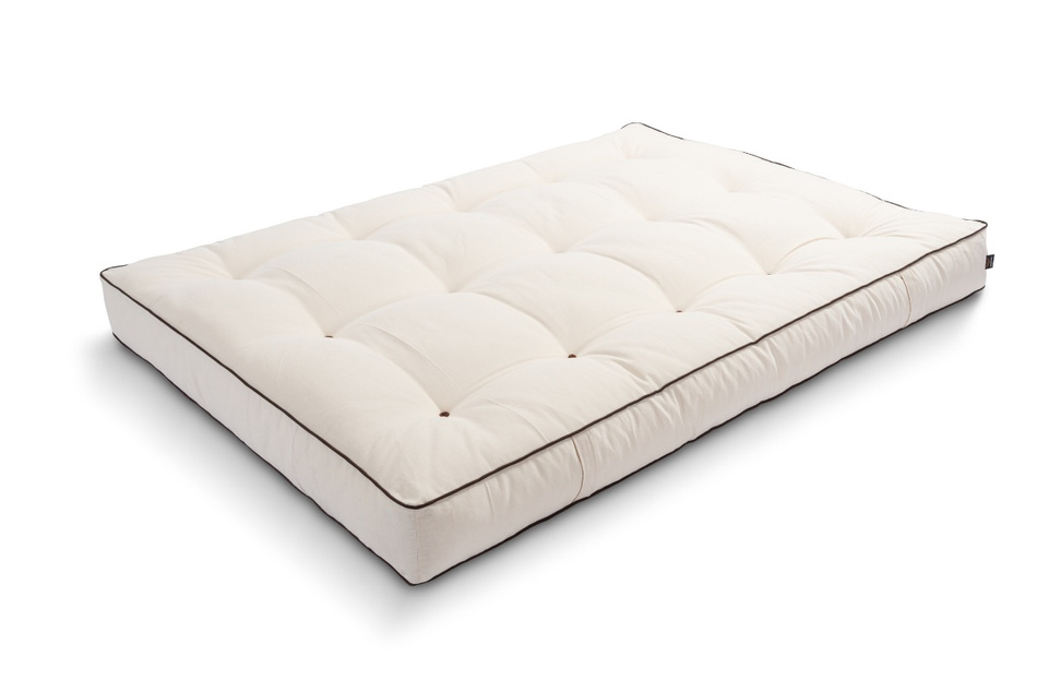 Matrace 120x200 přírodní s vlnou, latexem a 2x kokosem - Futon Pascall Comfort Wool Hard Kedro Ecru