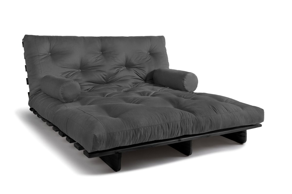Rozkládací pohovka 160x200 - Slim Basic Black - Pascall Futon Grey