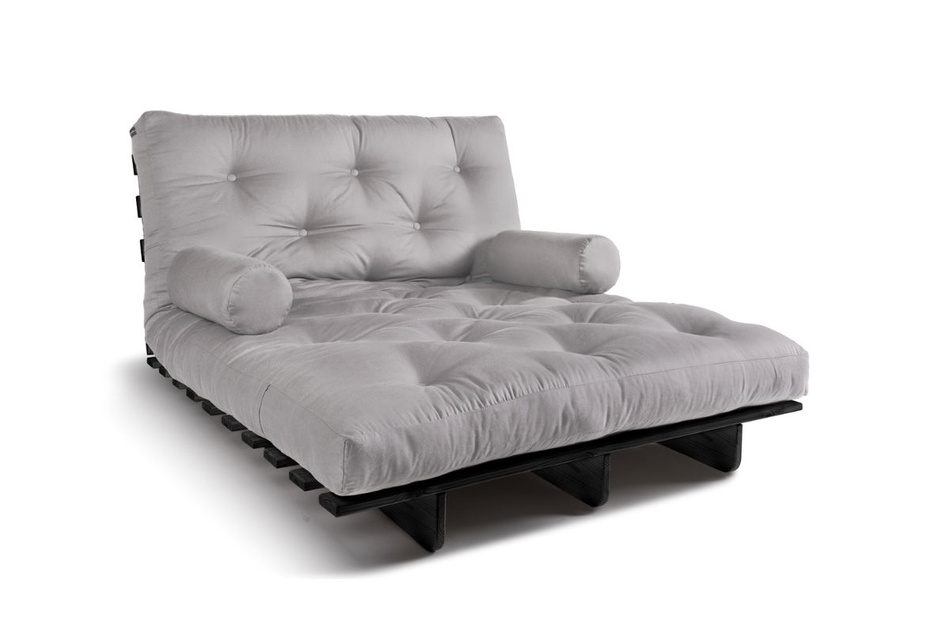 Rozkládací pohovka 120x200 - Slim Basic Black - Pascall Futon Popel holubice