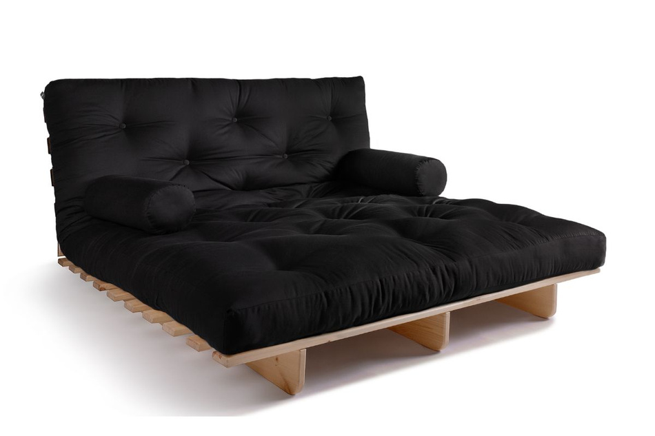 Rozkládací pohovka 140x200 - Slim Comfort Classic - Pascall Futon Černá barva