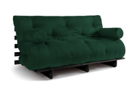 Rozkládací pohovka 160x200 - Slim Basic Black - Pascall Futon Bottle Green