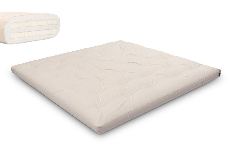Matrace 200x200 přírodní s latexem - Futon Pascall Slim Duo Latex Ecru