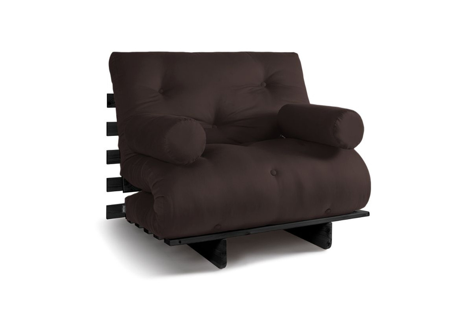 Rozkládací pohovka 90x200 - Slim Comfort Black - Pascall Futon Brown