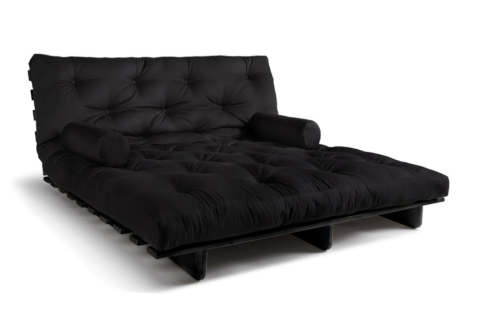 Rozkládací pohovka 180x200 - Slim Basic Black - Pascall Futon Černá barva