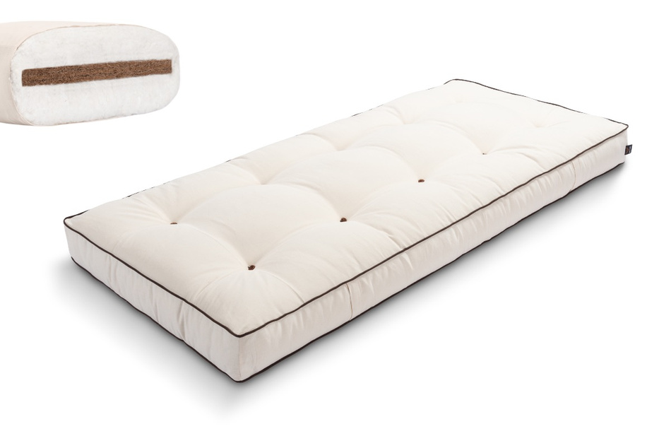 Matrace 90x200 přírodní s kokosem - Futon Pascall Medium Coco Kedro Ecru