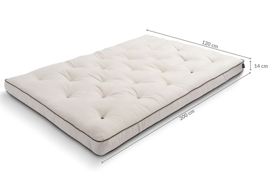 Matrace 120x200 přírodní s latexem - Futon Pascall Slim Latex Kedro Povlečení