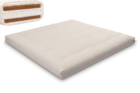 Matrace 200x200 přírodní s vlnou, latexem a 2x kokosem - Futon Pascall Comfort Wool Hard Ecru