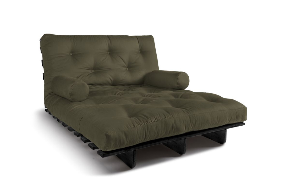 Rozkládací pohovka 120x200 - Slim Exclusive Black - Pascall Futon Khaki