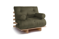Rozkládací pohovka 90x200 - Slim Comfort Classic - Pascall Futon Khaki
