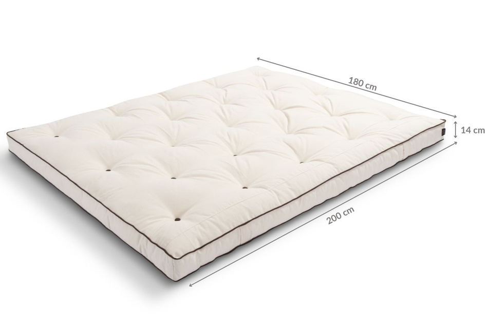 Matrace 180x200 přírodní - Futon Pascall Slim Natural Kedro Ecru