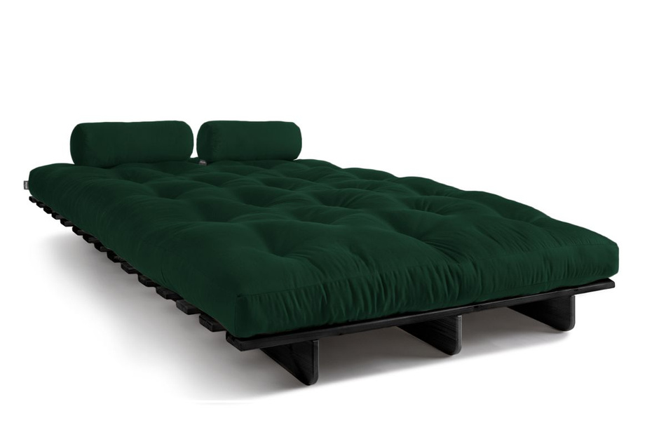 Rozkládací pohovka 140x200 - Slim Exclusive Black - Pascall Futon Bottle Green