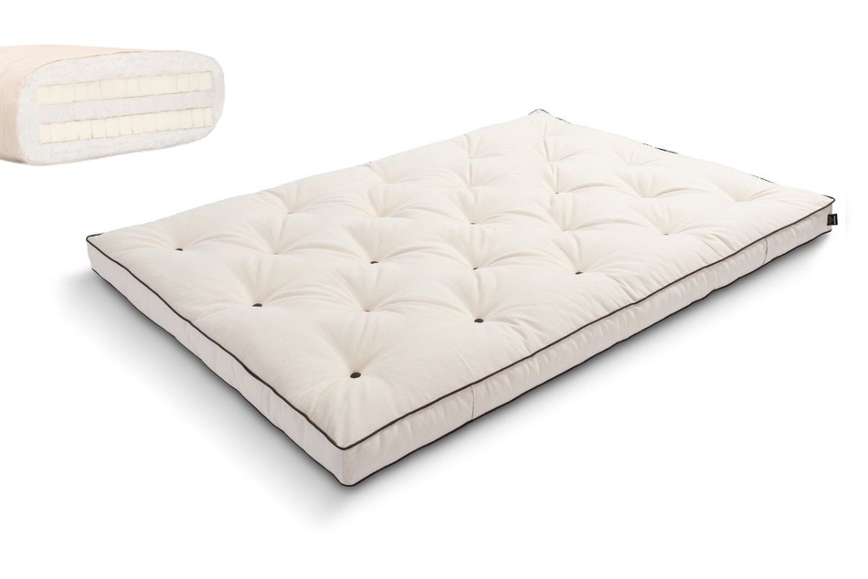 Matrace 140x200 přírodní s latexem - Futon Pascall Slim Duo Latex Kedro Ecru