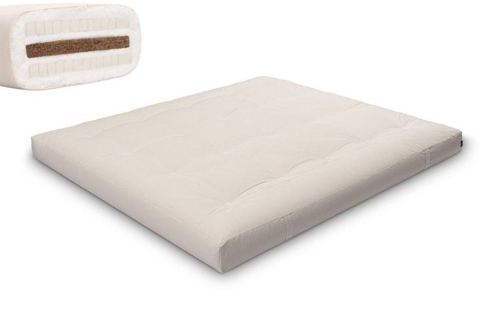 Matrace 180x200 přírodní s kokosem a 2x latexem - Futon Pascall Comfort Relax Ecru