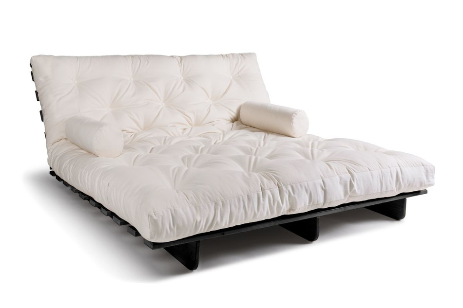 Rozkládací pohovka 180x200 - Slim Comfort Black - Pascall Futon Ecru