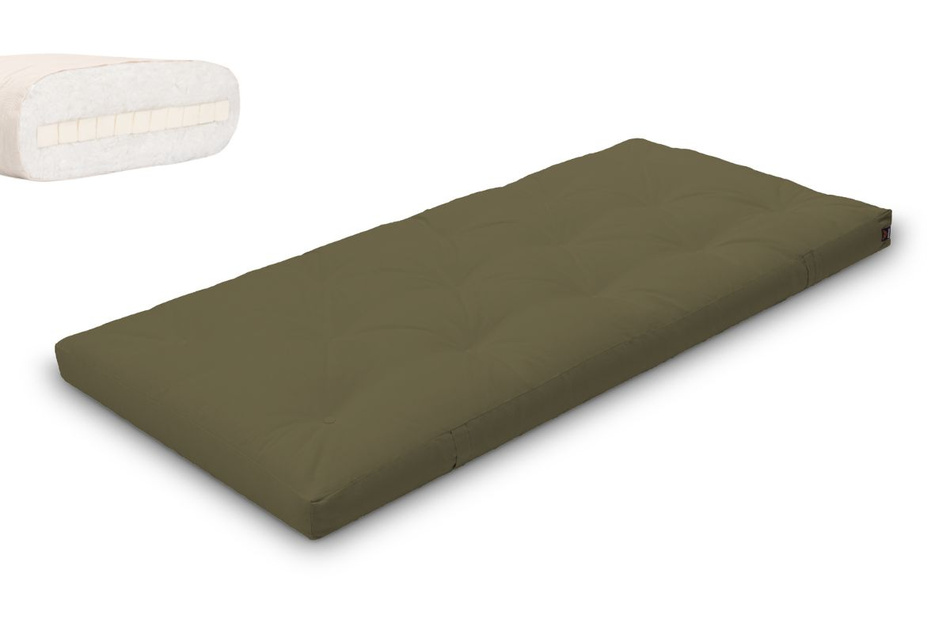 Matrace 90x200 přírodní s latexem - Futon Pascall Slim Latex Khaki