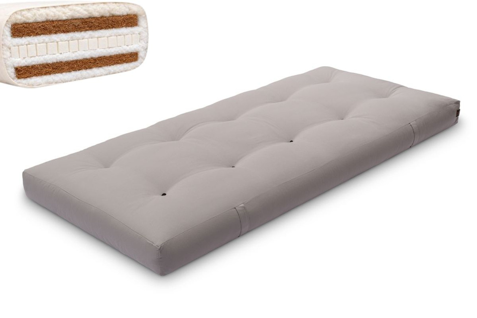 Matrace 90x200 přírodní s vlnou, latexem a 2x kokosem - Futon Pascall Comfort Wool Hard Grey
