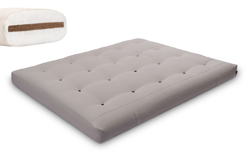 Futon Pascall Medium Coco - Matrace 160x200 Grey - přírodní s kokosem