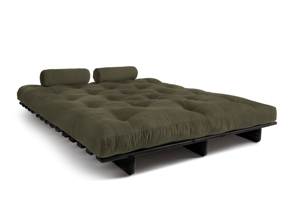 Rozkládací pohovka 160x200 - Slim Exclusive Black - Pascall Futon Khaki