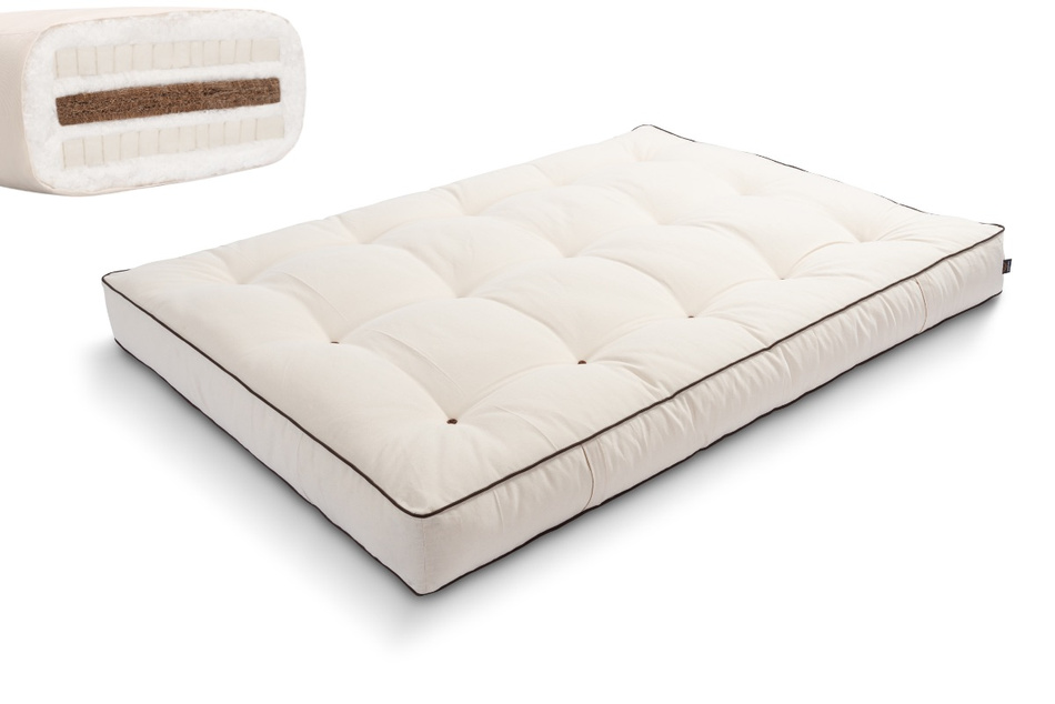 Matrace 140x200 přírodní s kokosem a 2x latex - Futon Pascall Comfort Relax Kedro Ecru