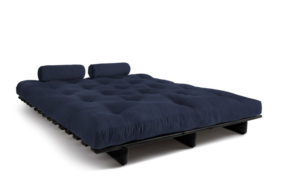 Rozkládací pohovka 160x200 - Slim Comfort Black - Pascall Futon Námořnická modrá