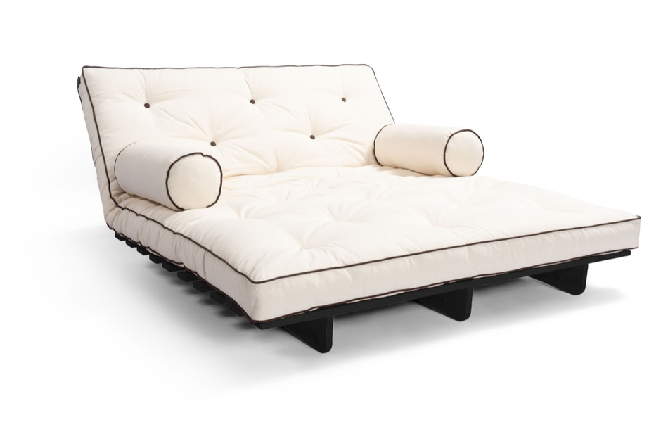 Rozkládací pohovka 120x200 - Slim Basic Kedro Black - Pascall Futon Ecru
