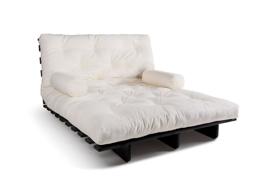 Rozkládací pohovka 120x200 - Slim Exclusive Black - Pascall Futon Ecru