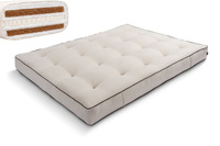 Matrace 200x200 přírodní s latexem a 2x kokosem - Futon Pascall Comfort Relax Hard Kedro Povlečení