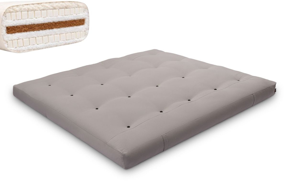 Matrace 180x200 přírodní s vlnou, kokosem a 2x latexem - Futon Pascall Comfort Wool Grey