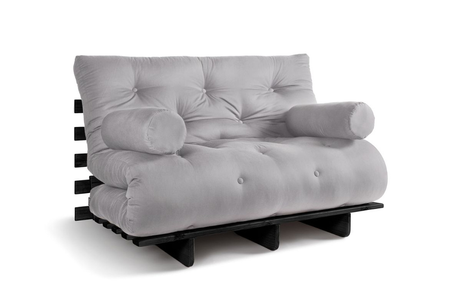 Rozkládací pohovka 120x200 - Slim Basic Black - Pascall Futon Popel holubice