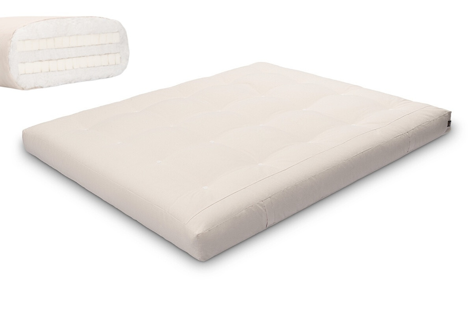 Matrace 160x200 přírodní s latexem - Futon Pascall Medium Duo Latex Ecru