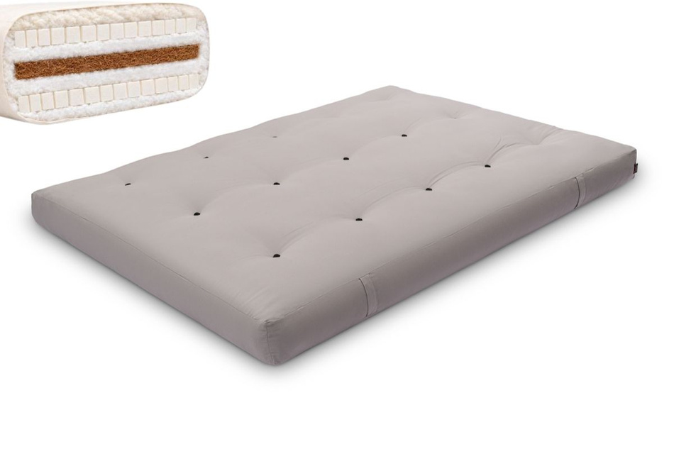 Matrace 140x200 přírodní s vlnou, kokosem a 2x latexem - Futon Pascall Comfort Wool Grey