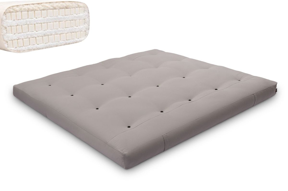 Matrace 180x200 přírodní s latexem - Futon Pascall Comfort Trio Latex Wool Grey