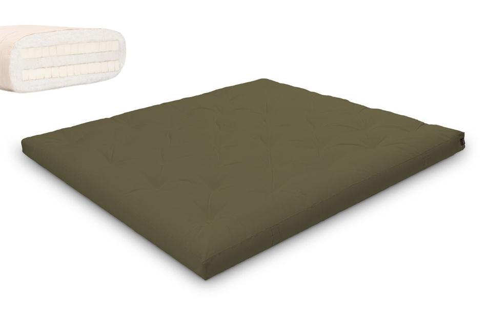 Matrace 180x200 přírodní s latexem - Futon Pascall Slim Duo Latex Khaki