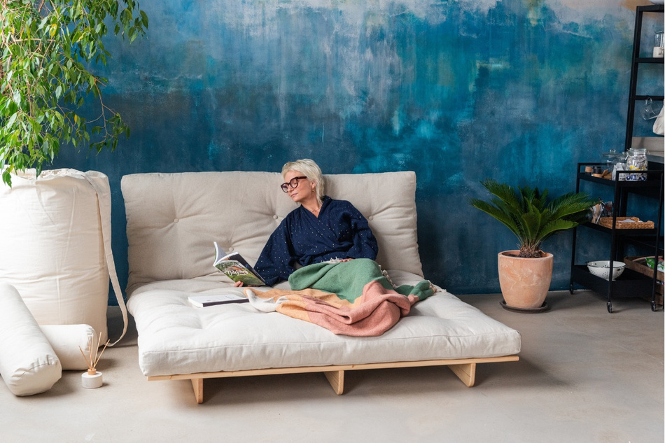 Rozkládací pohovka 90x200 - Slim Basic Classic - Pascall Futon Ecru