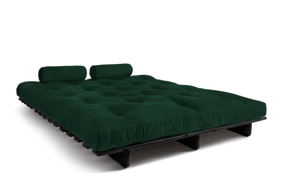 Rozkládací pohovka 160x200 - Slim Basic Black - Pascall Futon Bottle Green