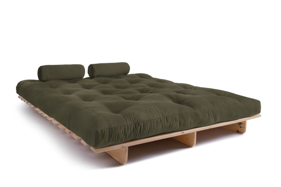 Rozkládací pohovka 160x200 - Slim Comfort Classic - Pascall Futon Khaki
