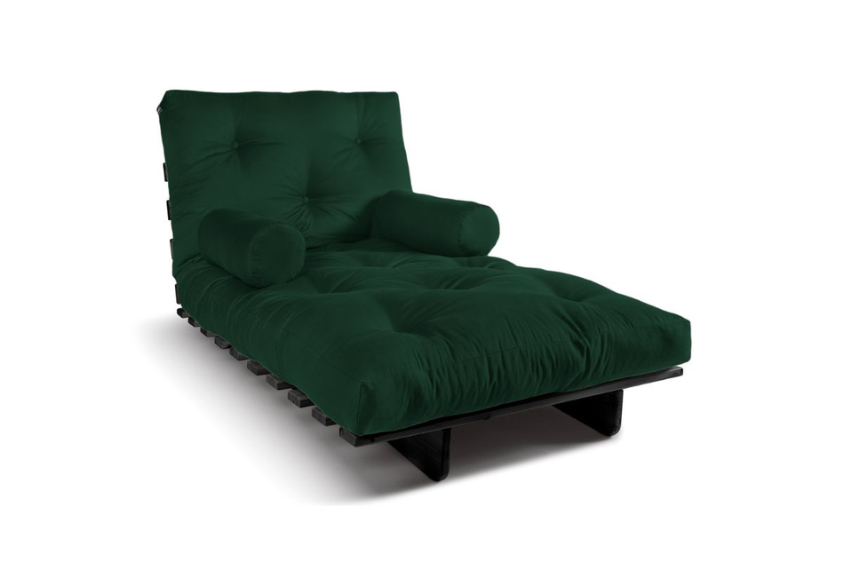Rozkládací pohovka 90x200 - Slim Comfort Black - Pascall Futon Bottle Green