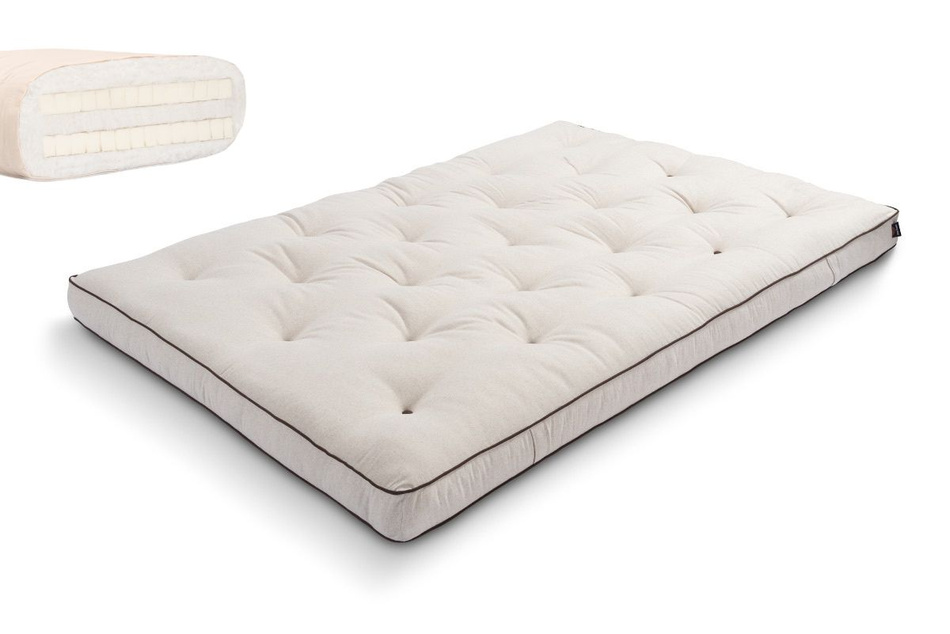 Matrace 120x200 přírodní s latexem - Futon Pascall Slim Duo Latex Kedro Povlečení