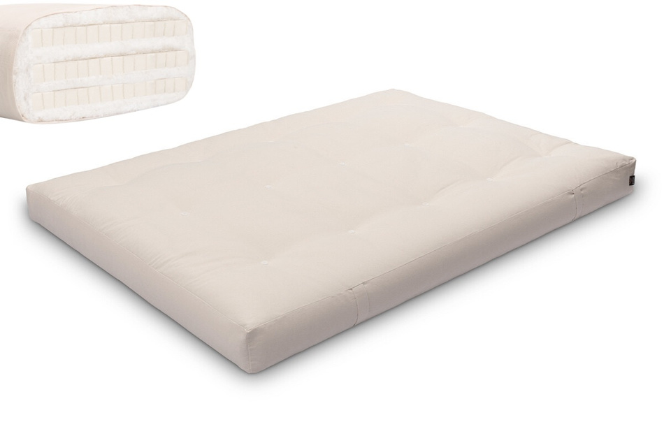 Matrace 140x200 přírodní s latexem - Futon Pascall Comfort Trio Latex Ecru