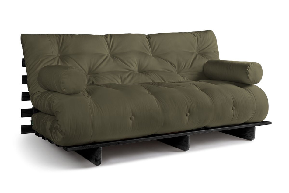 Rozkládací pohovka 180x200 - Slim Basic Black - Pascall Futon Khaki