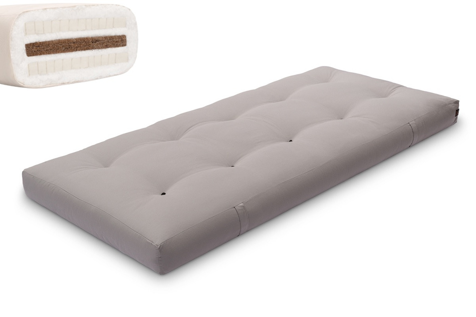 Matrace 90x200 přírodní s kokosem a 2x latexem - Futon Pascall Comfort Relax Grey