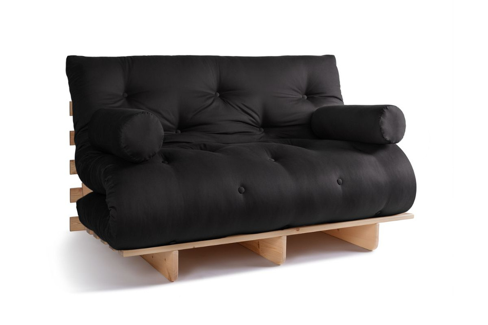 Rozkládací pohovka 140x200 - Slim Basic Classic - Pascall Futon Černá barva