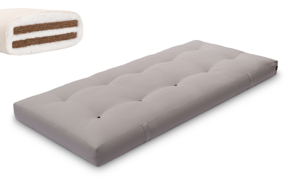 Futon Pascall Medium Duo Coco - Matrace 90x200 Grey - přírodní s kokosem