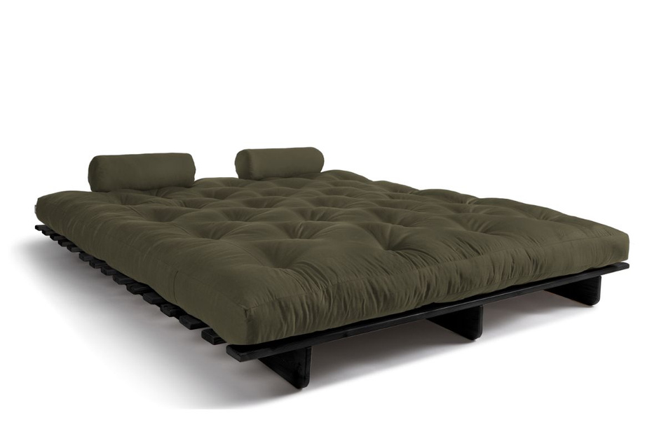 Rozkládací pohovka 180x200 - Slim Basic Black - Pascall Futon Khaki