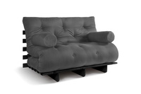Rozkládací pohovka 120x200 - Slim Comfort Black - Pascall Futon Grey