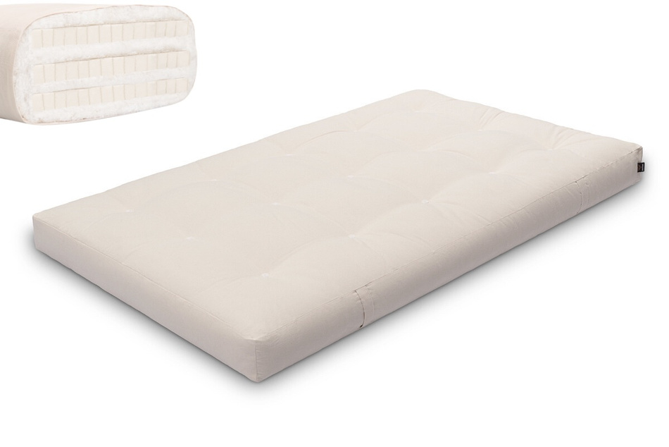 Matrace 120x200 přírodní s latexem - Futon Pascall Comfort Trio Latex Ecru