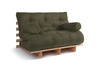 Rozkládací pohovka 120x200 - Slim Comfort Classic - Pascall Futon Khaki