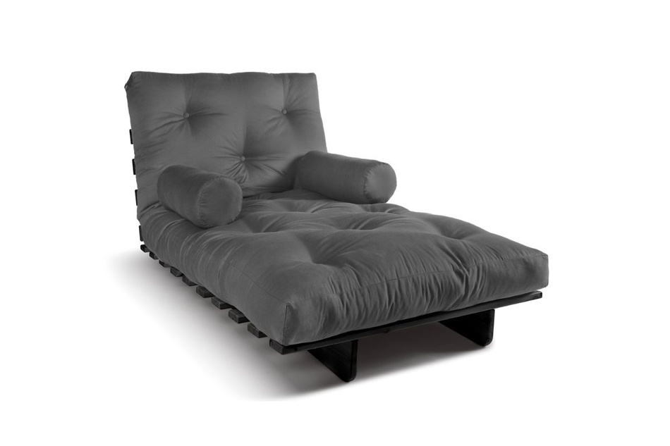Rozkládací pohovka 90x200 - Slim Basic Black - Pascall Futon Grey